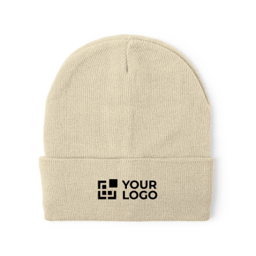 Gorro elástico de malha com rebordo para personalizar