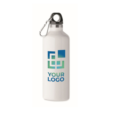 Garrafa antifugas de aço inoxidável reciclado com mosquetão, 500 ml