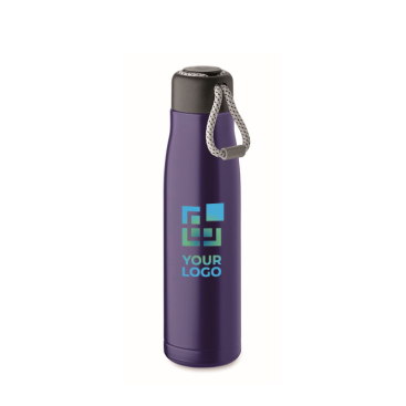 Garrafa antifugas de aço inoxidável com pega de cordão 500 ml