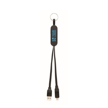 Porta-chaves e suporte para telemóvel com cabos de carga de 26 cm