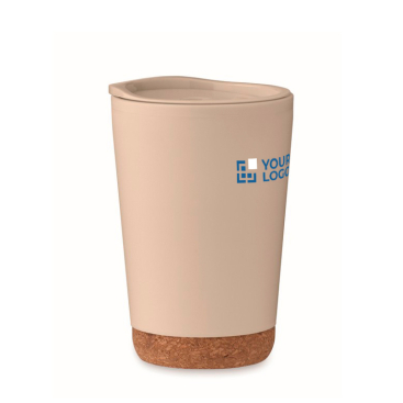 Copo takeaway de parede dupla com detalhe de cortiça na base 300 ml