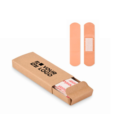 Set de 15 pensos rápidos em caixa personalizável de papel reciclado