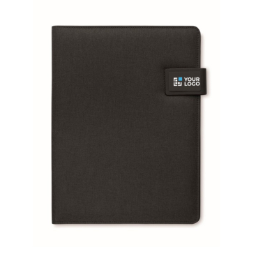 Porta-fólio de pele com powerbank e carregador sem fios A4