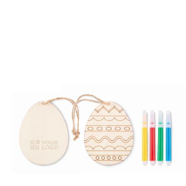 Conjunto para pintar de 1 ovo de Páscoa para pendurar e 4 marcadores