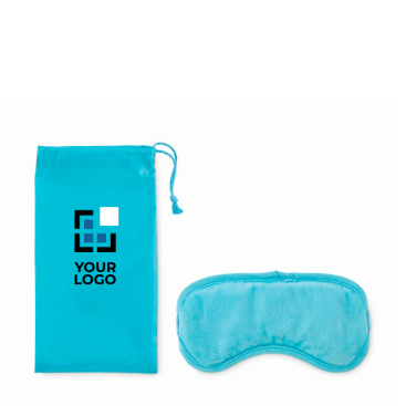 Máscara para dormir com pérolas de gel num saco com fecho de cordão