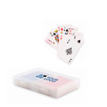 Conjunto de 2 baralhos de cartas de 54 cartas em estojo transparente