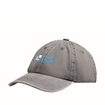 Boné de basebol estilo algodão lavado com fecho de velcro 265 g/m2