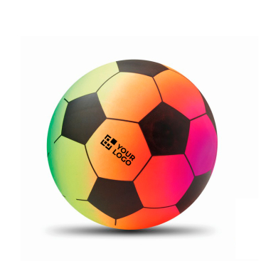 Bola de praia multicolorida com agulha de insuflar