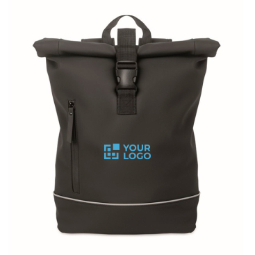 Mochila de fecho roll-top com faixa refletora e impermeável 15''