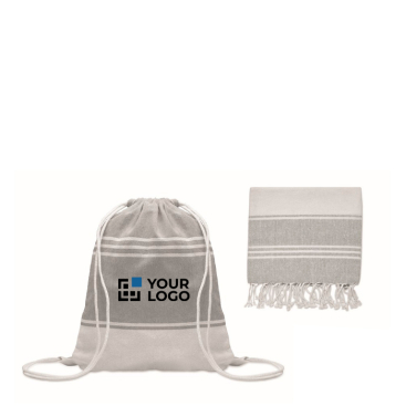 Conjunto de mochila de cordão com páreo listrado a condizer 180 g/m2