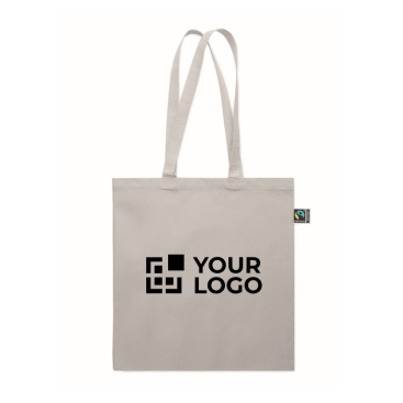 Saco de compras de algodão Fairtrade com fole 180 g/m2