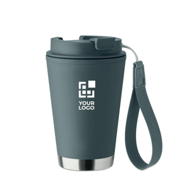 Copo de parede dupla de viagem com tira de rPET 300 ml
