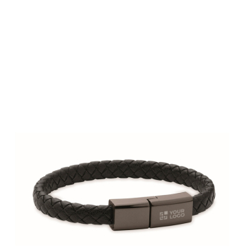 Pulseira trançada de PU, cabo de carga e transferência de dados 60 W