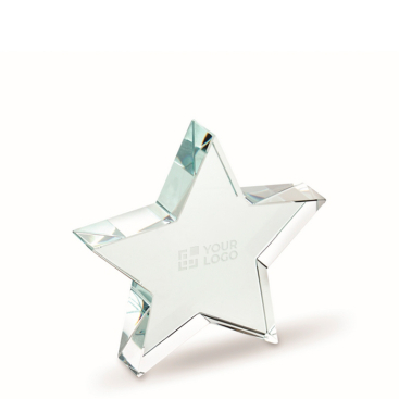 Troféu em forma de estrela de vidro para personalizar