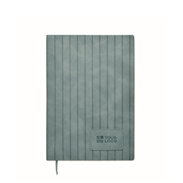 Caderno de capa suave de couro sintético baço, folhas A5 pautadas