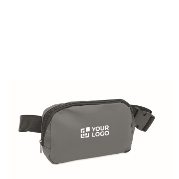 Bolsa de cintura de PU com compartimento principal e bolso traseiro
