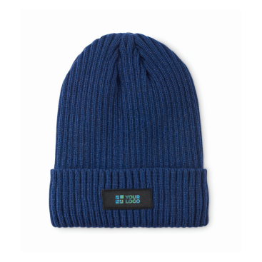 Gorro de malha unissexo em cores variadas, rebordo para personalizar