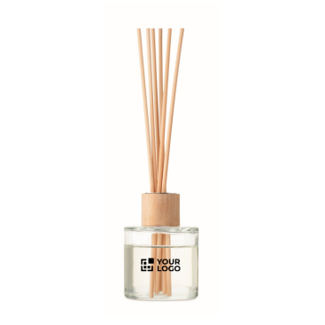Elegante ambientador de aroma a baunilha com detalhe de bambu