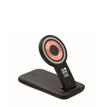 Base de carga 3 em 1 com suporte para telemóvel adequado para Apple®