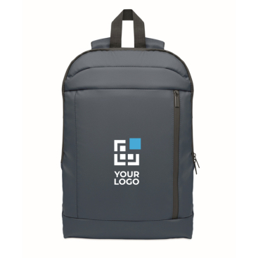 Mochila para portátil de rPET e PU com manga para bagagem 16''