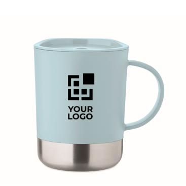 Caneca de plástico com base de aço inoxidável 300 ml