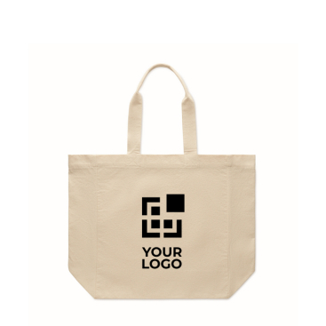 Saco tote de algodão com fole e asas 220 g/m2