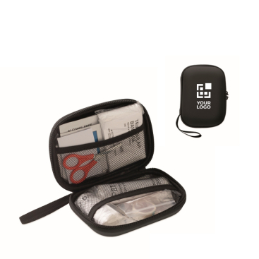 Kit de primeiros socorros em estojo duro de plástico