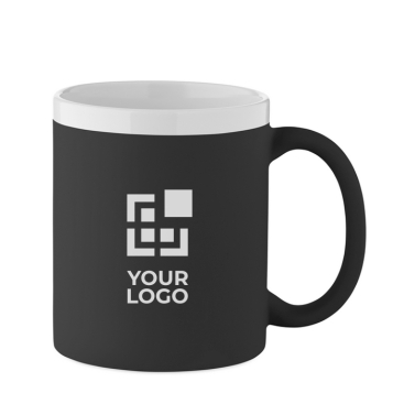 Caneca de cerâmica com acabamento mate com borda branca 300 ml