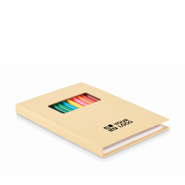 Conjunto de desenho para criança com papel kraft e 12 lápis de cor