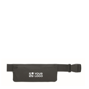 Bolsa de cintura para running, poliéster rPET 600D com fecho de correr