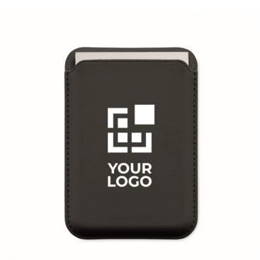 Porta-cartões magnético de polipele PU para 3 cartões