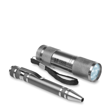 Set de brinde de lanterna com caneta