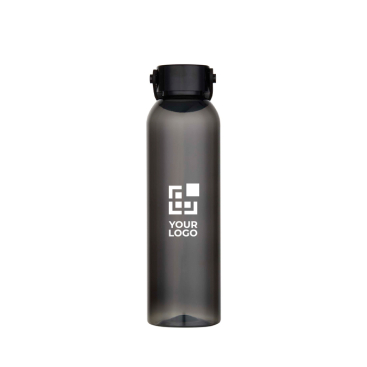 Garrafa de plástico reciclado com pega de silicone na tampa 630 ml