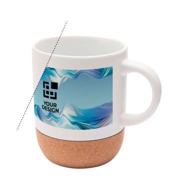 Caneca de cerâmica para sublimação com base de cortiça 300 ml