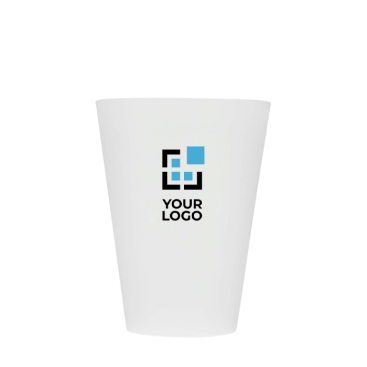 Copo translúcido de plástico reutilizável com acabamento mate 300 ml
