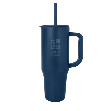 Caneca térmica com palhinha de silicone e tampa antissalpicos 900 ml