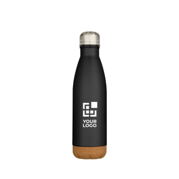 Garrafa de aço inoxidável de parede dupla com base de cortiça 500 ml