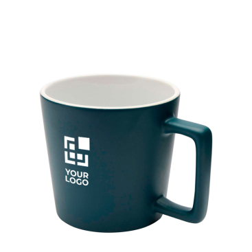 Caneca de cerâmica com acabamento mate e pega retangular 370 ml