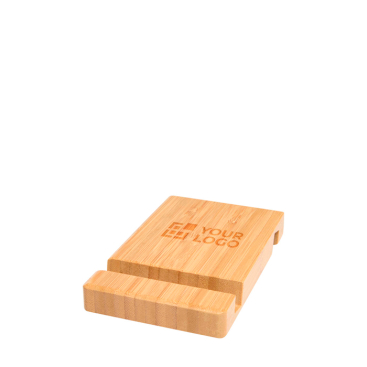 Suporte de bambu para dispositivos eletrónicos, 2 orifícios angulados