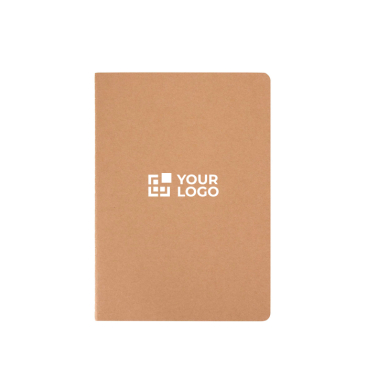 Caderno capa de cartão kraft e lombada cosida, folhas A5 pontilhadas