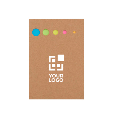 Marca-página de madeira com notas adesivas pequenas e grandes