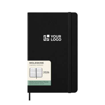 Agenda semanal vertical com fecho elástico e bolso interior Moleskine