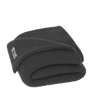 Manta de malha de poliéster reciclado com etiqueta e faixa