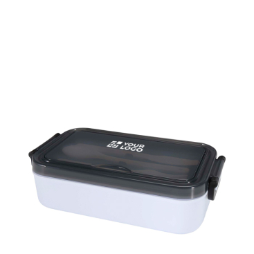 Lancheira de plástico com talheres a condizer e compartimento amplo