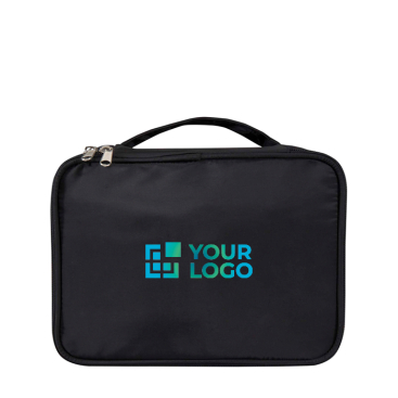 Bolsa organizadora de maquilhagem de poliéster reciclado com zíper