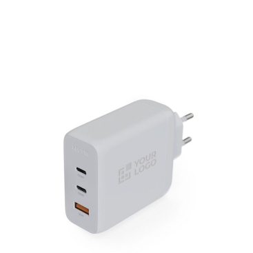 Carregador de tomada de plástico reciclado com 3 portas 100W