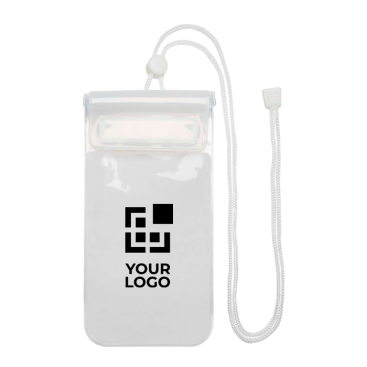 Bolsa impermeável média de plástico para telemóvel com cordão