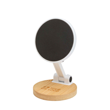 Suporte dobrável magnético para telemóvel com base de bambu
