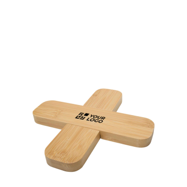 Base grande de bambu com desenho em forma de cruz