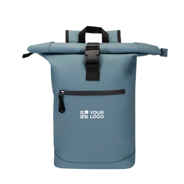 Mochila enrolável de pele sintética impermeável para PC 15''